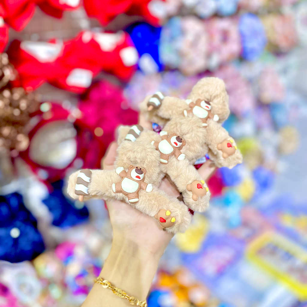 Kẹp tóc phối lông đính charm thú dễ thương thời trang cho nữ