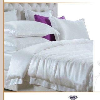 (Loại 1) Bộ Chăn Trần Bông Ga Gối Phi Lụa 5 Món Cao Cấp Mềm Mát Mịn Lan Bedding Màu Trắng