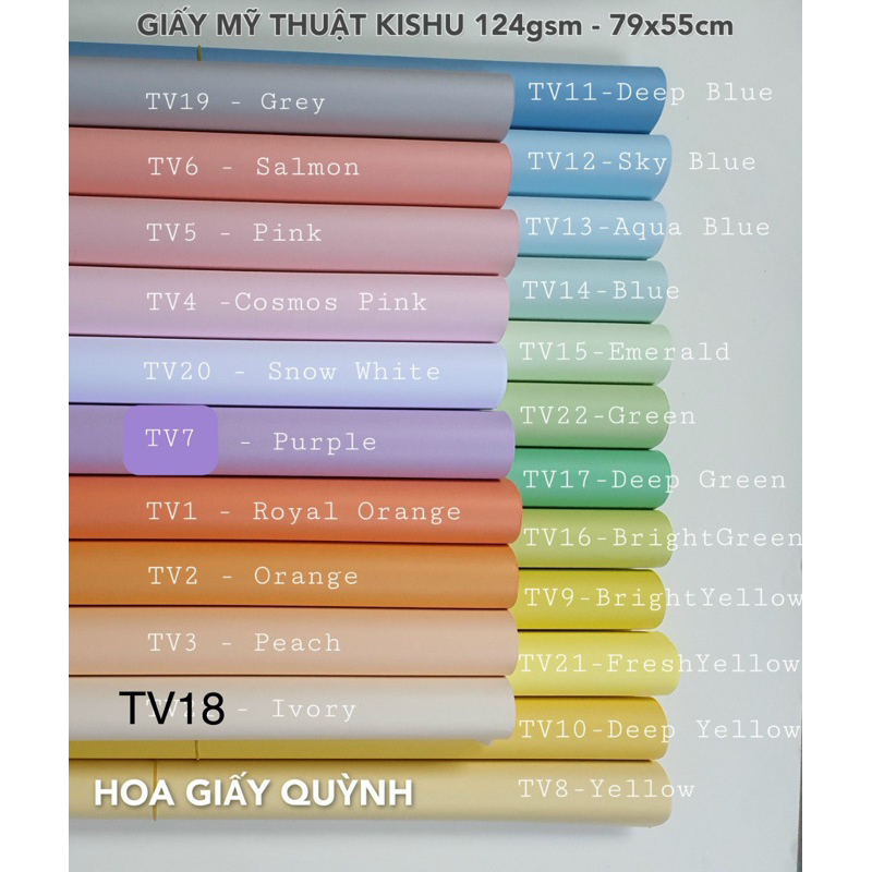 GIẤY MỸ THUẬT KISHU-124gsm- 79x55cm