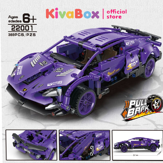 Bộ đồ chơi cho bé trai mô hình lắp ráp Kivabox siêu xe ô tô tỉ lệ 1:14