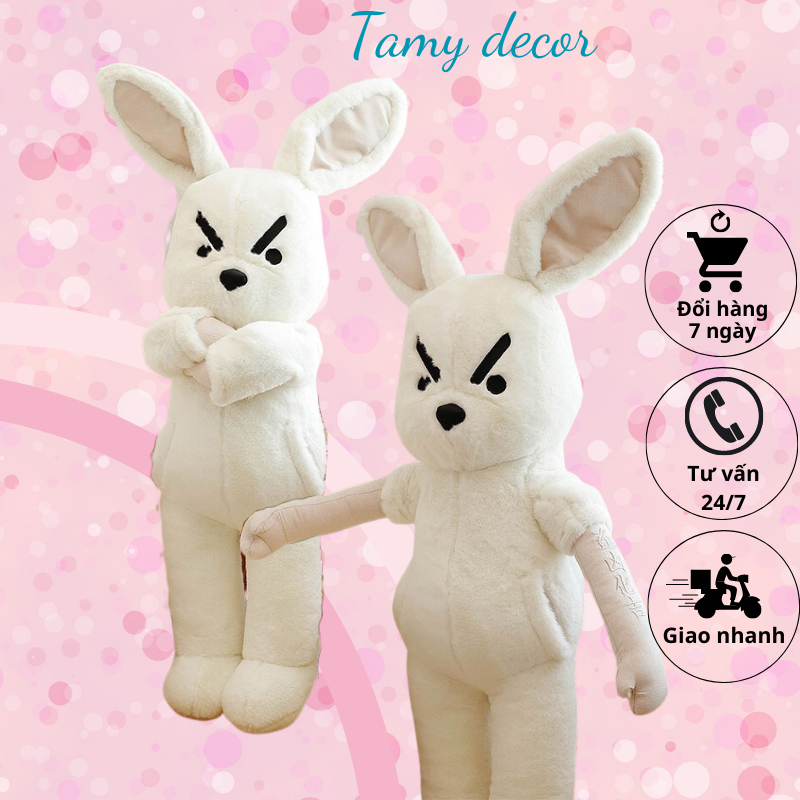 Gấu bông mặt quạo mặt tức giận cao cấp có túi Tamy Decor lông xù mềm mại tặng cho crush size 70-90-110-130cm