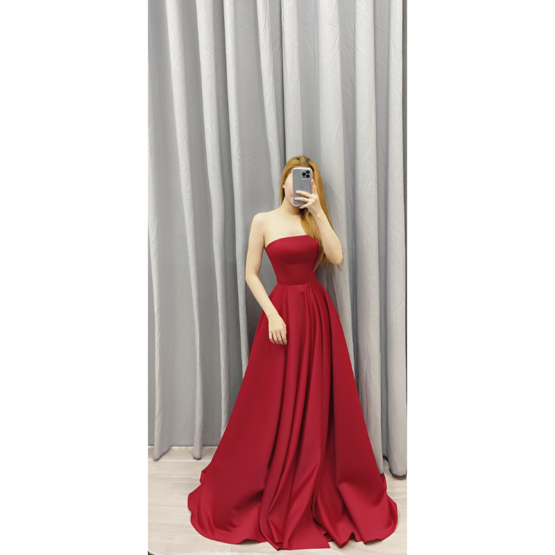 Đầm cúp ngực xẻ tà - váy cưới đi bàn - đầm thiết kế cao cấp - váy cưới che bụng - weddingdress - vay cuoi mie trần