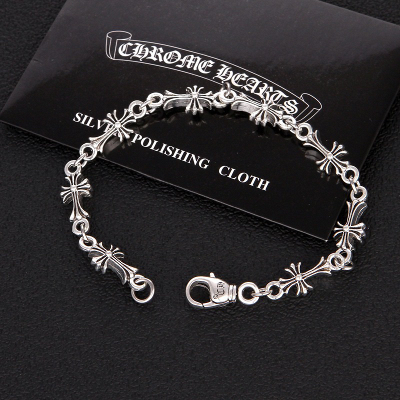VÒNG TAY CHROME HEART giá rẻ Thép Titan CH-172 -Lắc tay Thánh Giá Chrome heart Bản Nhỏ/ Chrome heart bracelet