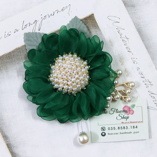 Hoa cài áo handmade mẫu hoa cánh rối vải voan