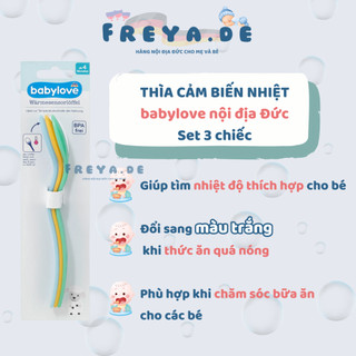 Thìa cảm biến nhiệt, thìa báo nóng ăn dặm cho bé - Babylove Đức - Set 3 chiếc