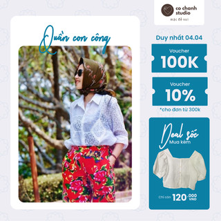 Quần con công đỏ Vintage dáng vắt kiểu Nhật đầy cá tính, chất liệu cao cấp thiết kế tôn dáng độc quyền CỎ CHANH STUDIO