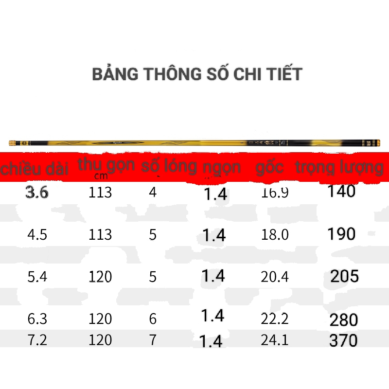 Cần Câu Tay Mã Siêu 6H Chuyên Câu Đơn Câu Đài Tặng Kèm Ngọn Phụ