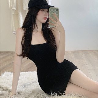Đầm Body Váy Body 2 dây Sexy Quyến rũ trơn đơn giản chất tăm QC