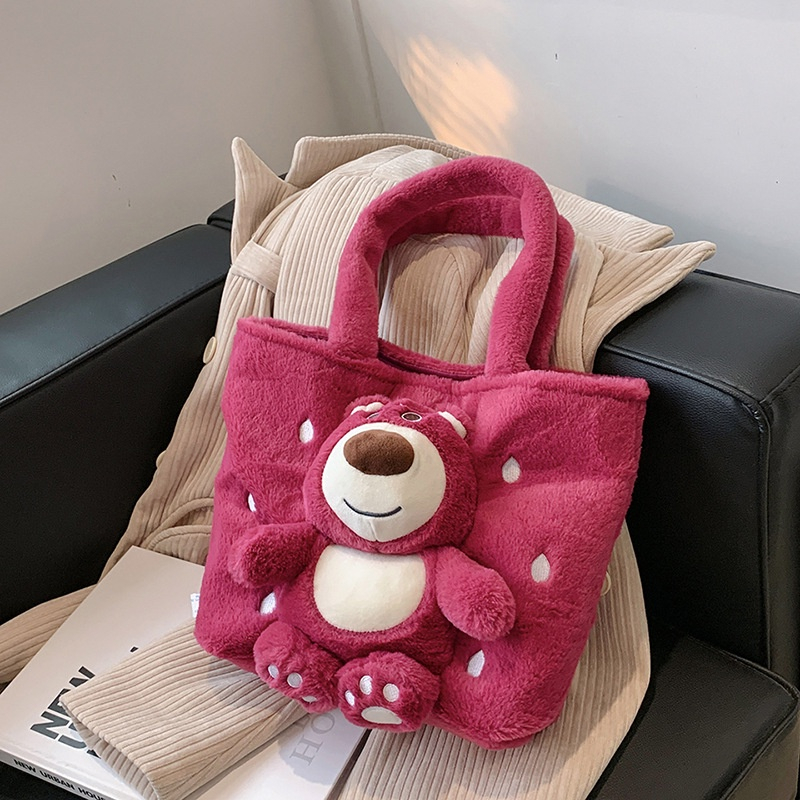 MVP3040 Túi Đeo Vai Hình Gấu Dâu Tây Hoạt Hình Disney Đáng Yêu Thời Trang Mùa Đông