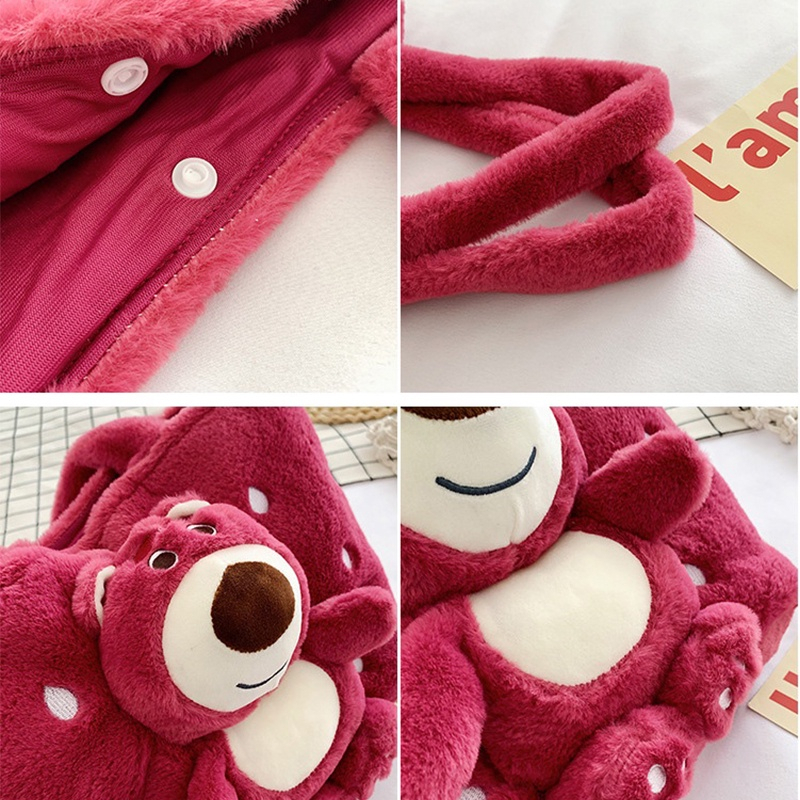 MVP3040 Túi Đeo Vai Hình Gấu Dâu Tây Hoạt Hình Disney Đáng Yêu Thời Trang Mùa Đông