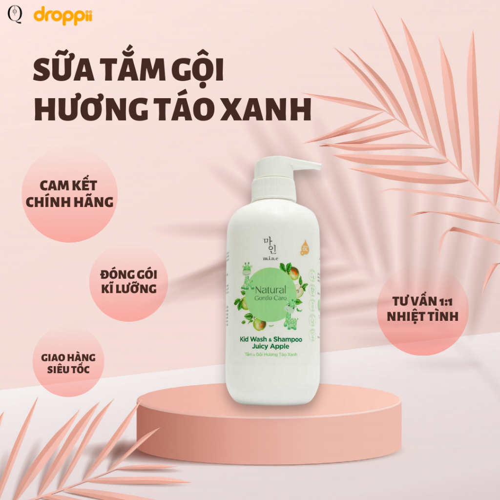 Tắm & Gội Hương Táo Xanh cho bé MINE - Kid Wash & Shampoo Juicy Apple