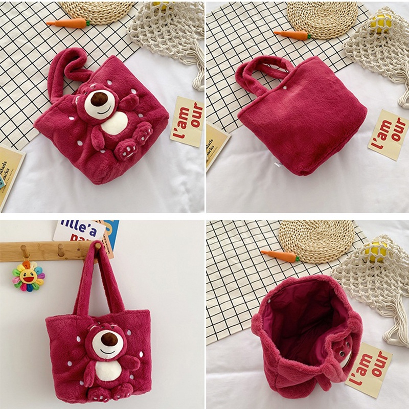 MVP3040 Túi Đeo Vai Hình Gấu Dâu Tây Hoạt Hình Disney Đáng Yêu Thời Trang Mùa Đông