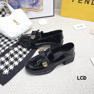 [TRANG MEEY] GIÀY MOCA NƠ MIUMIU DA BÓNG ĐẾ 5CM DA THẬT
