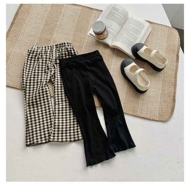 Quần Leggings Ống Loe - Quần Suny Cho Bé Gái, Quần Đen Chất Thun, Quần Caro Chất Thô Mềm Cho Bé Từ 7-32kg Heri Kids