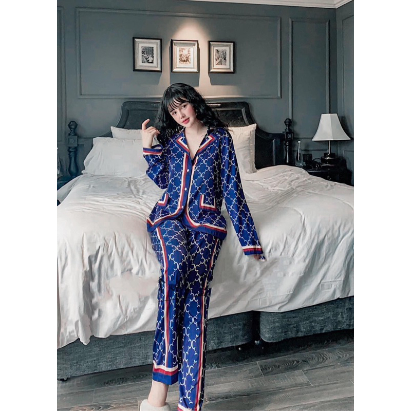 thanh lý đồ ngủ QCCC pijama gucci xanh hot 1 thời