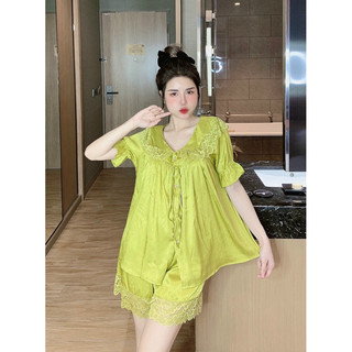 Bộ đùi tiểu thư nơ lụa xướcxước thiết kế