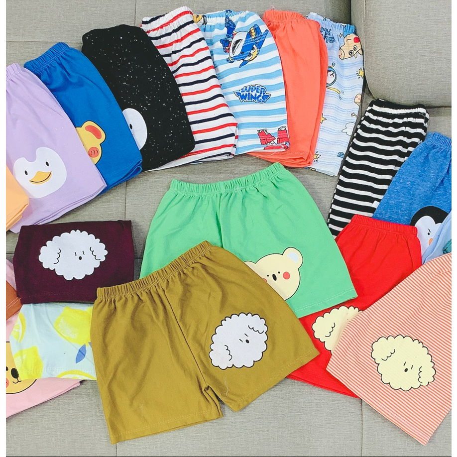 Quần Đùi Thun Lạnh In Hình Động Vật Siêu Mềm Mát Lịm Cho Bé Trai, Bé Gái 8-18kg BONGSHOP