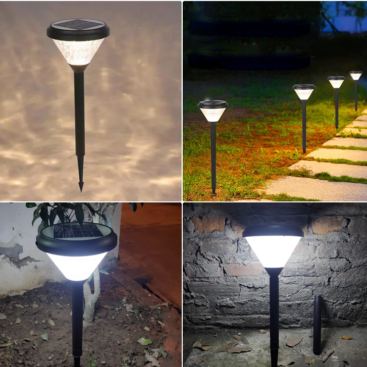 Đèn cắm đất sân vườn dùng điện năng lượng mặt trời rộng 18cm cao 70cm công xuất 10w có cảm biến ánh sáng