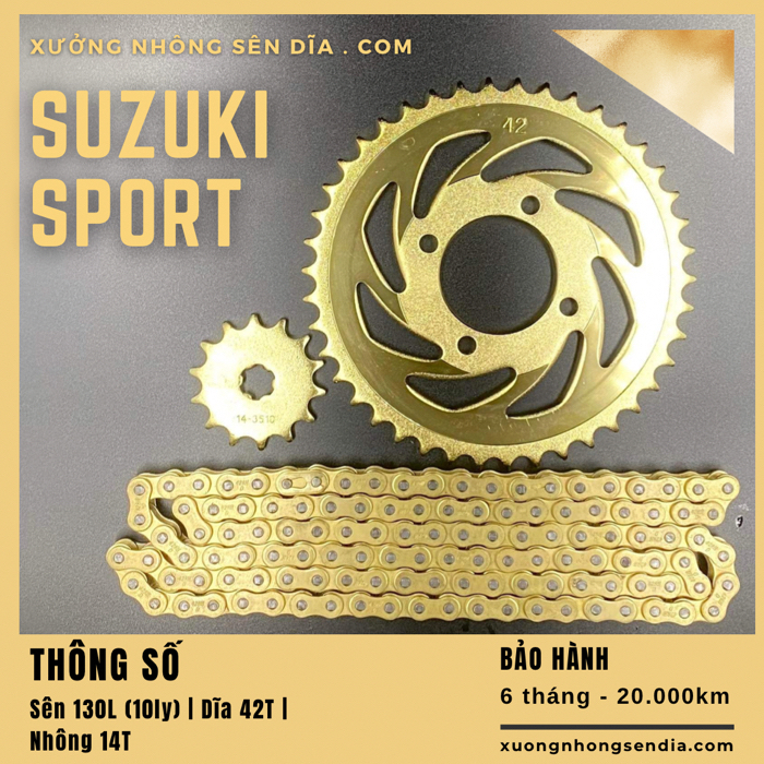 NHÔNG SÊN DĨA SUZUKI SPORT VÀNG