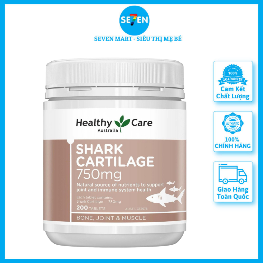 Viên Uống Sụn Vi Cá Mập Healthy Care 750mg 200 Viên Của Úc