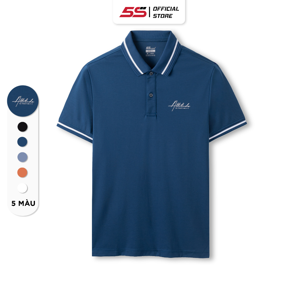 Áo Polo Nam 5S FASHION INTERACT (5 Màu), Chất Cotton, Thiết Kế Thêu Nổi Bật, Lịch Lãm, Trẻ Trung (APC23081)
