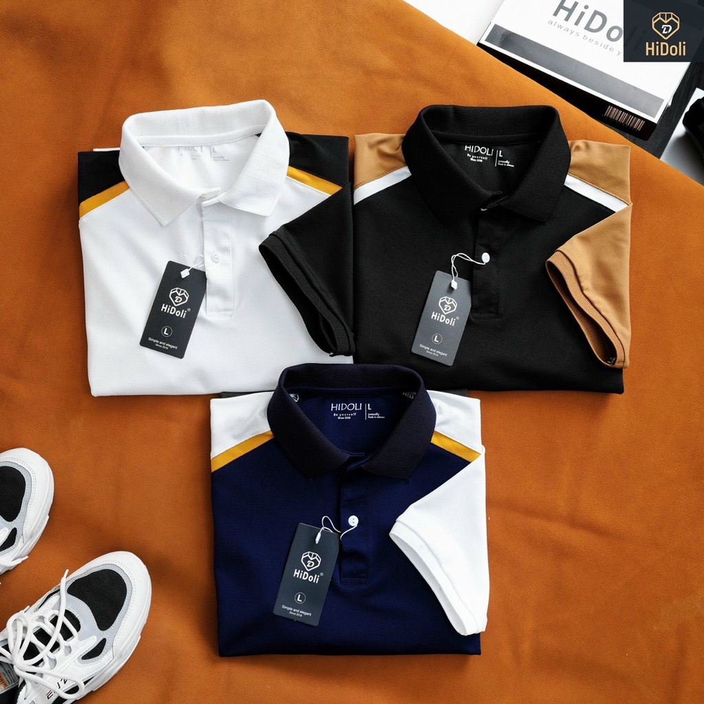 Áo polo nam tay áo phối màu cá tính chất vải cotton mặc mát co giãn bốn chiều - Fashion Hand