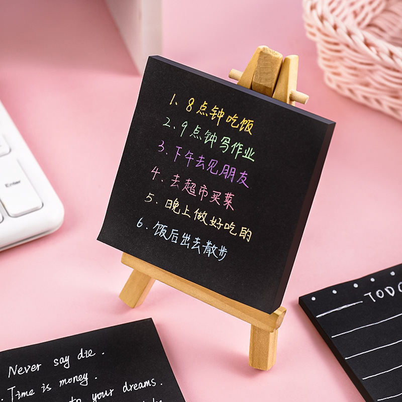 Giấy ghi chú giấy note màu đen 50 tờ 76x66mm