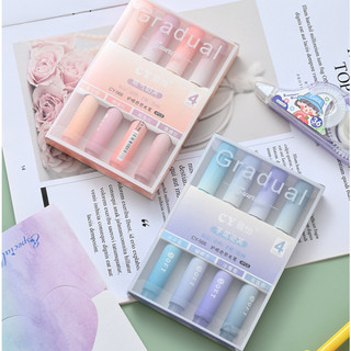 Set 4 bút highlight bút dạ bút đánh dấu đầu mềm