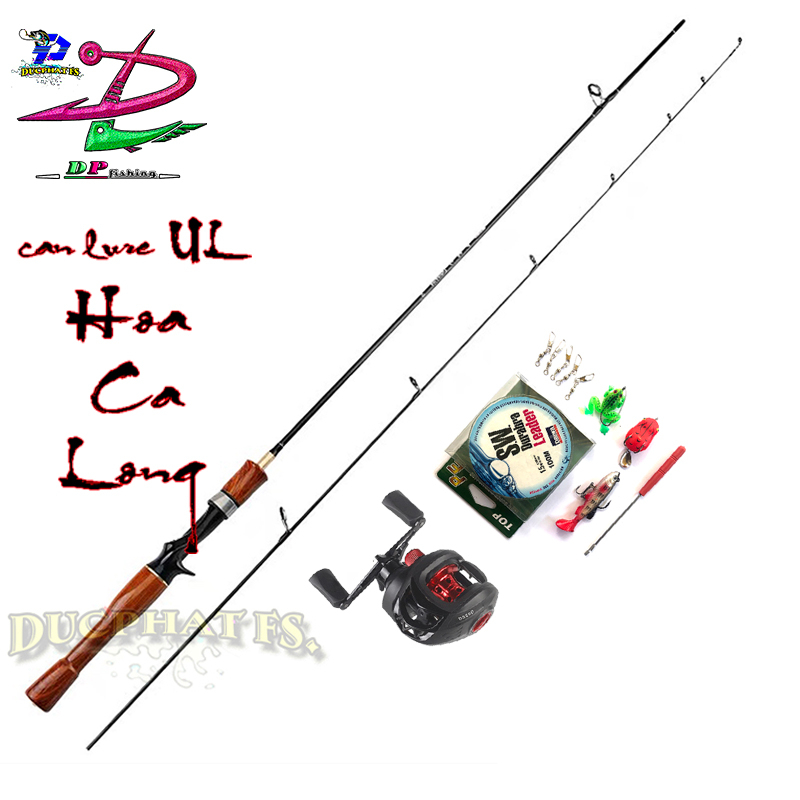 Bộ cần câu cá UL máy ngang DS200.( HOA CA LONG ) câu suối, câu cá mương, cá cháp. MS0255