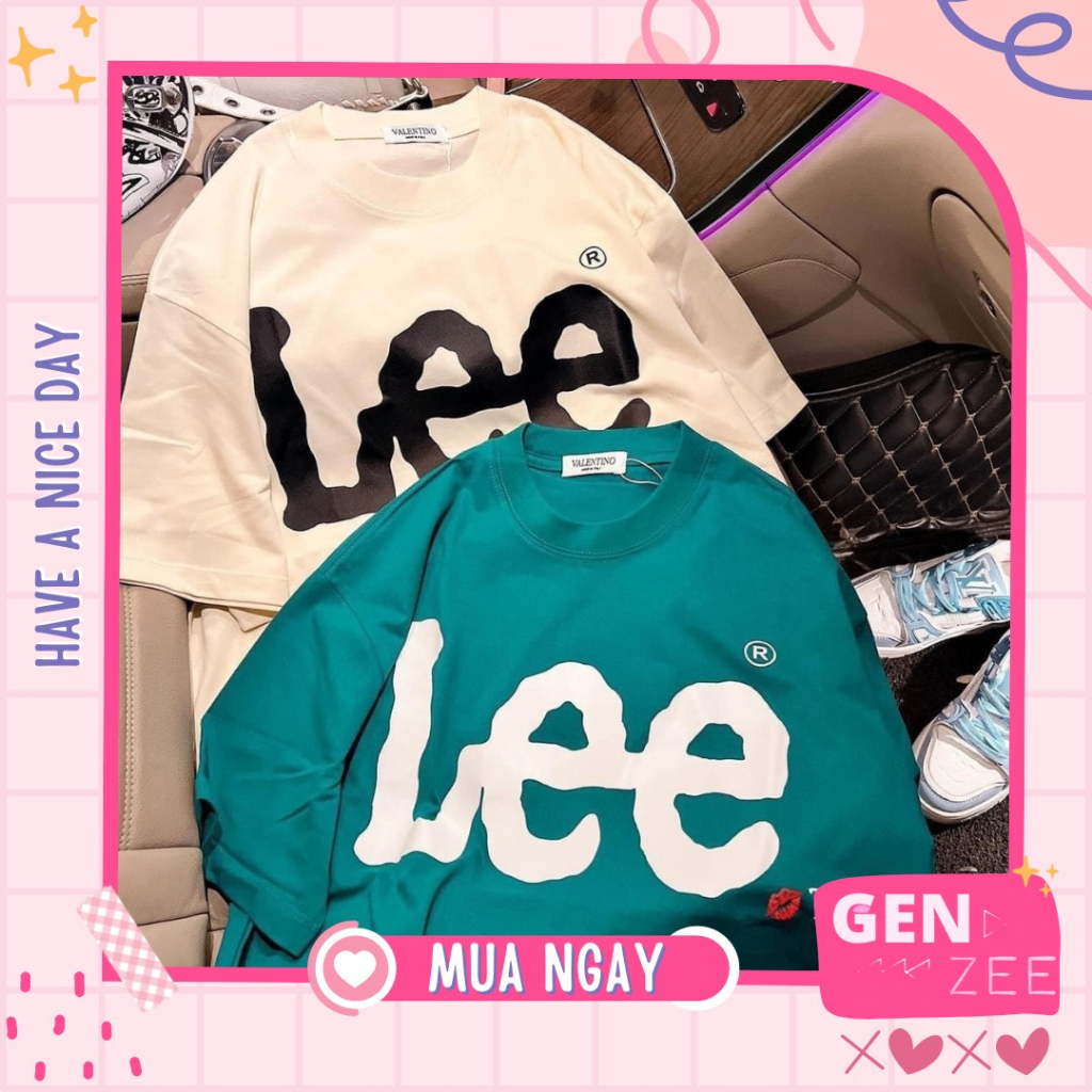 Áo phông Unisex chữ Lee ⚡ FREESIZE ⚡ Áo thun Unisex nam nữ mặc đều đẹp, chất cotton su mềm mịn dễ chịu