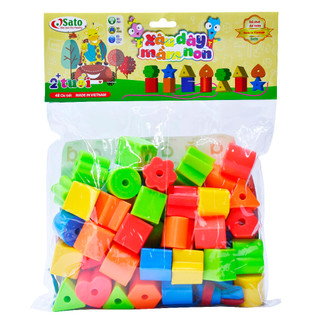 Đồ Chơi Xâu Dây Hình Khối, Số Học Và Màu Sắc An Toàn Cho Bé