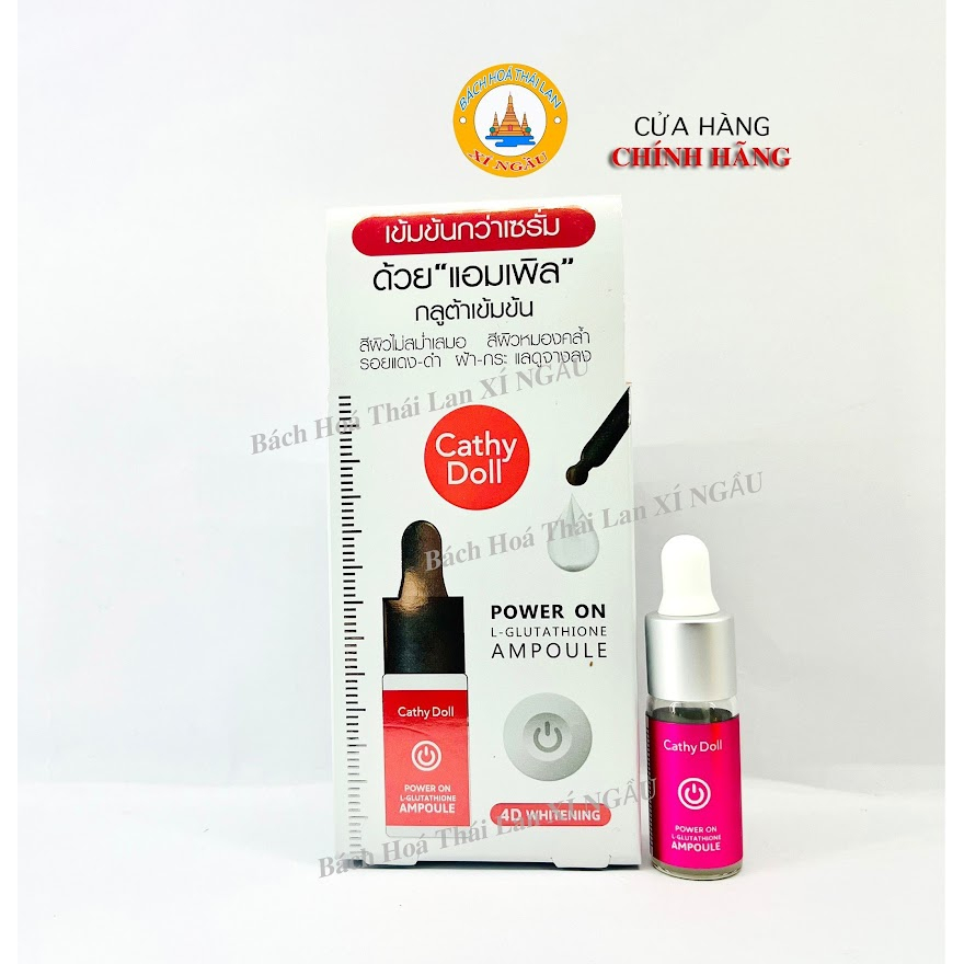 Serum Cathy Doll Power On L-Glutathione Ampoule Chống Tận Gốc Tàn Nhang & Đốm Nâu 5g Thái Lan