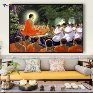 Tranh treo tường - Tranh tráng gương Phật Giáo treo phòng thờ - KT40x60cm
