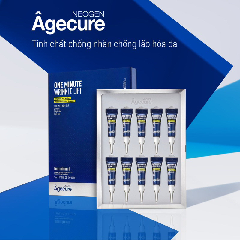 Tinh Chất chống lão hóa, xóa nhăn, thu nhỏ lỗ chân lông  Âgecure Neogen One Minte hộp 10 tuyp