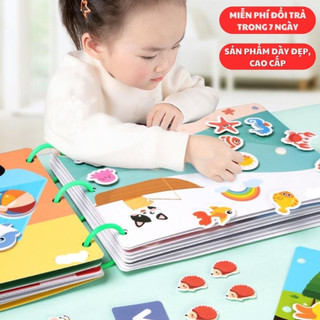 Học liệu bóc dán montessori 17 chủ đề-đồ chơi giáo dục sớm tái sử dụng nhiều lần cho bé