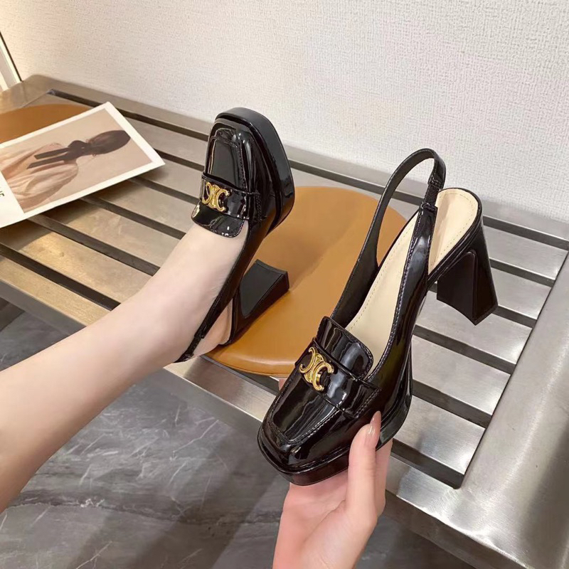 Sandan bít mũi đế đúp gót cao 10cm tôn dáng, chất da bóng quảng châu cao cấp