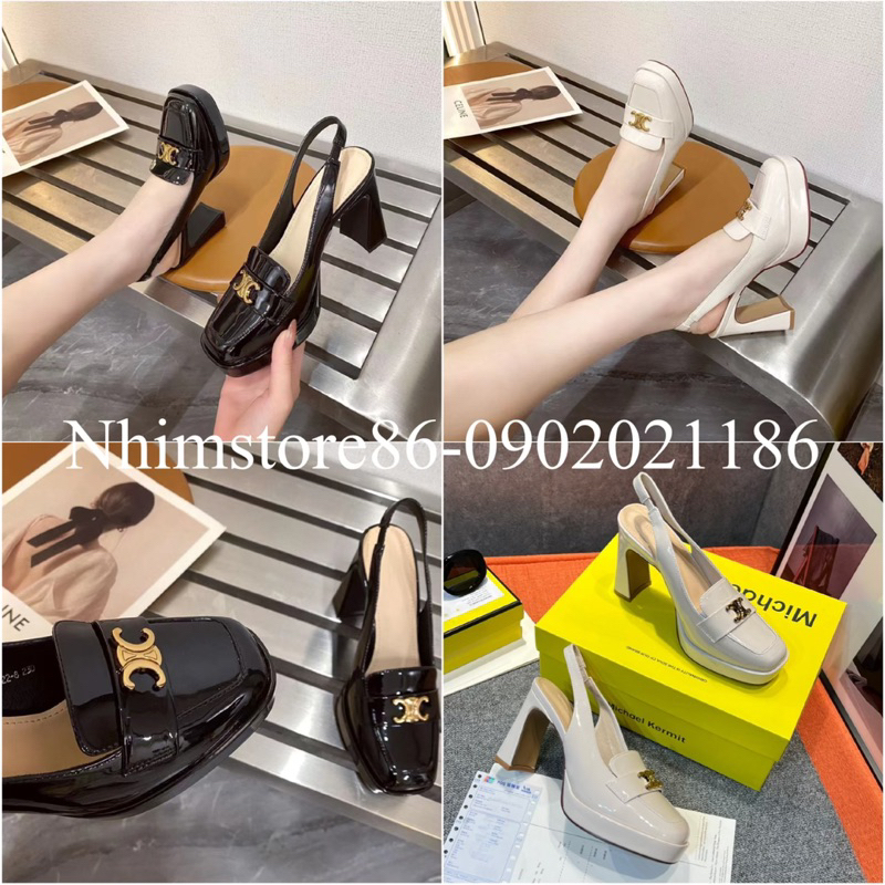 Sandan bít mũi đế đúp gót cao 10cm tôn dáng, chất da bóng quảng châu cao cấp