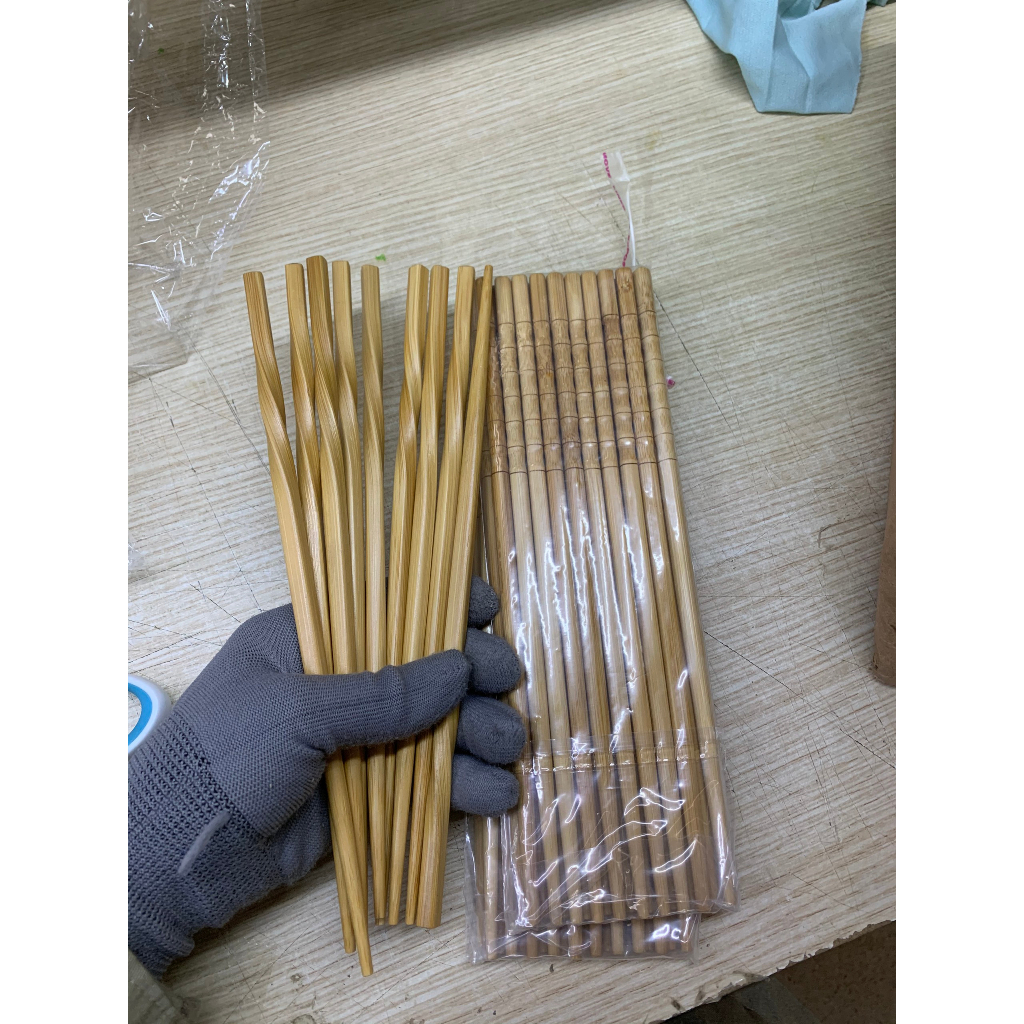 Set 10 Đôi đũa tre, đũa từ thân tre tự nhiên.