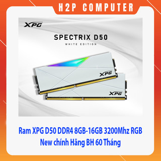 Combo ram adata xpg d50 8g/16g bus 3200 led rgb 2 màu grey - white new chính hãng bảo hành 5 năm