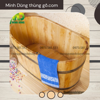 Bồn tắm cỡ nhỏ cho trẻ ⚡ giảm giá sốc ⚡ thùng tắm gỗ pơ mu hấp thu tiếng ồn và tia cực tím tốt, không chất độc hại