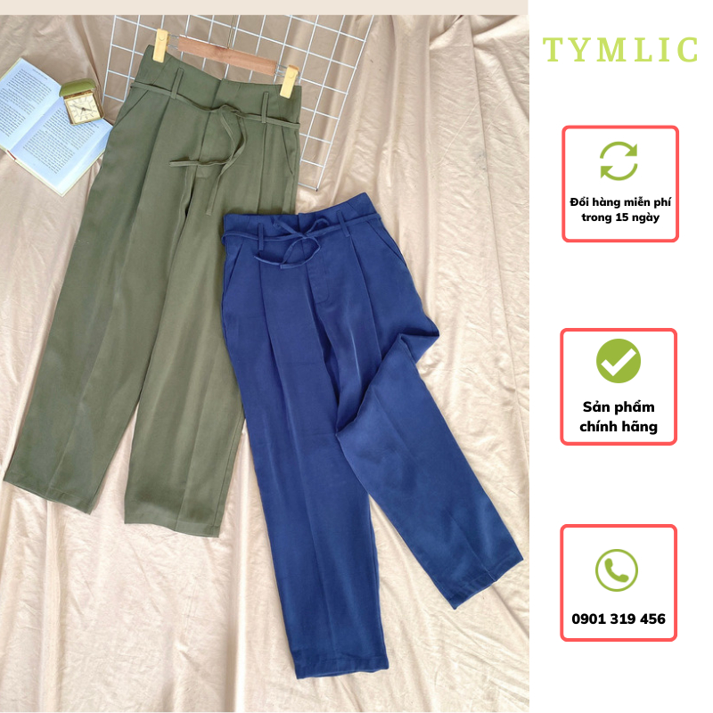 Quần Baggy Tencel Kèm Dây Đai 2 Màu TYMLIC