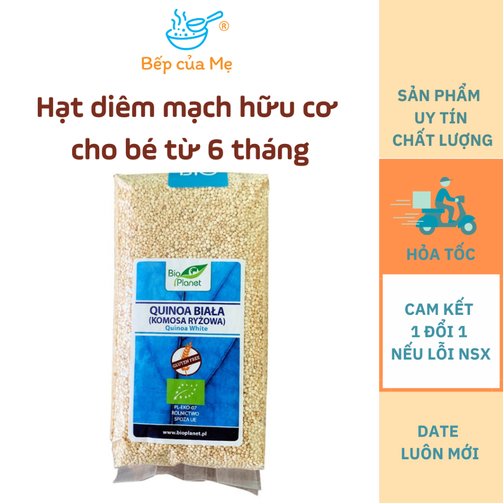 Hạt Quinoa hữu cơ trắng cho bé ăn dặm của Ba Lan, hạt diêm mạch nấu cháo, sữa hạt làm bánh cho bé, Shop Bếp Của Mẹ