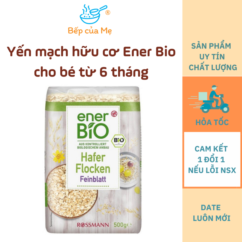 Yến mạch hữu cơ cán dẹt mỏng vỡ cho bé ăn dặm, yến mạch ăn liền giảm cân, Shop Bếp Của Mẹ