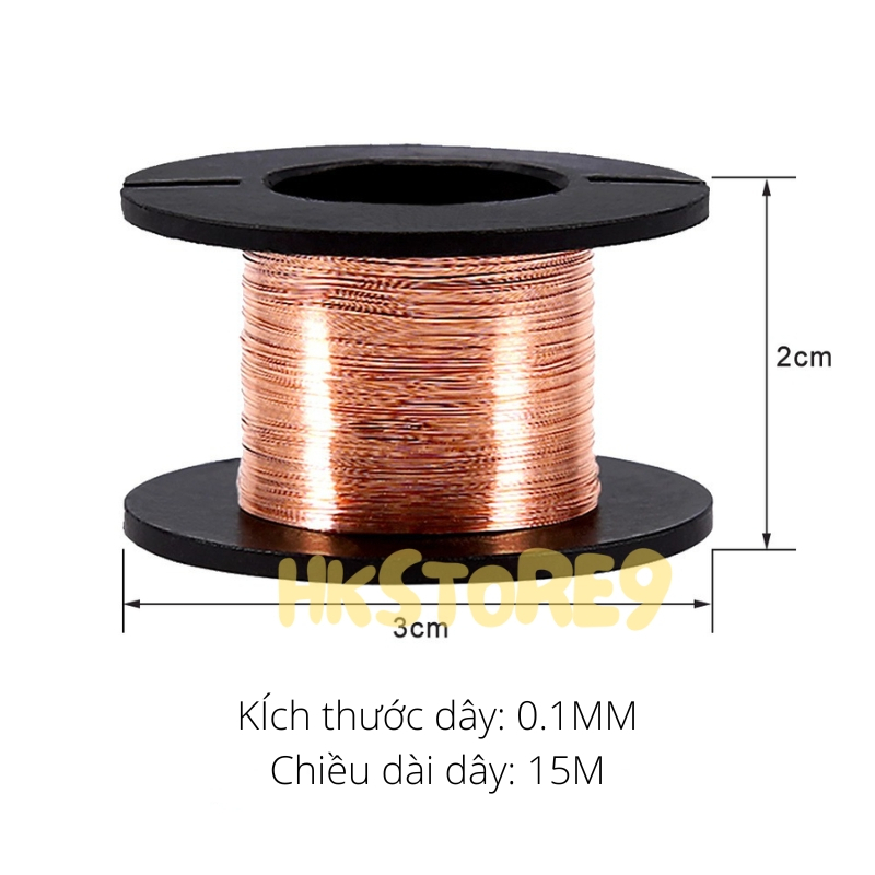 Dây Đồng 0.1MM 15M Quấn Động Cơ, Câu Mạch, Sửa Chữa Bo Mạch Máy Tính Điện Thoại, Cuộn Dây Đồng Cho Thợ Sửa Chữa