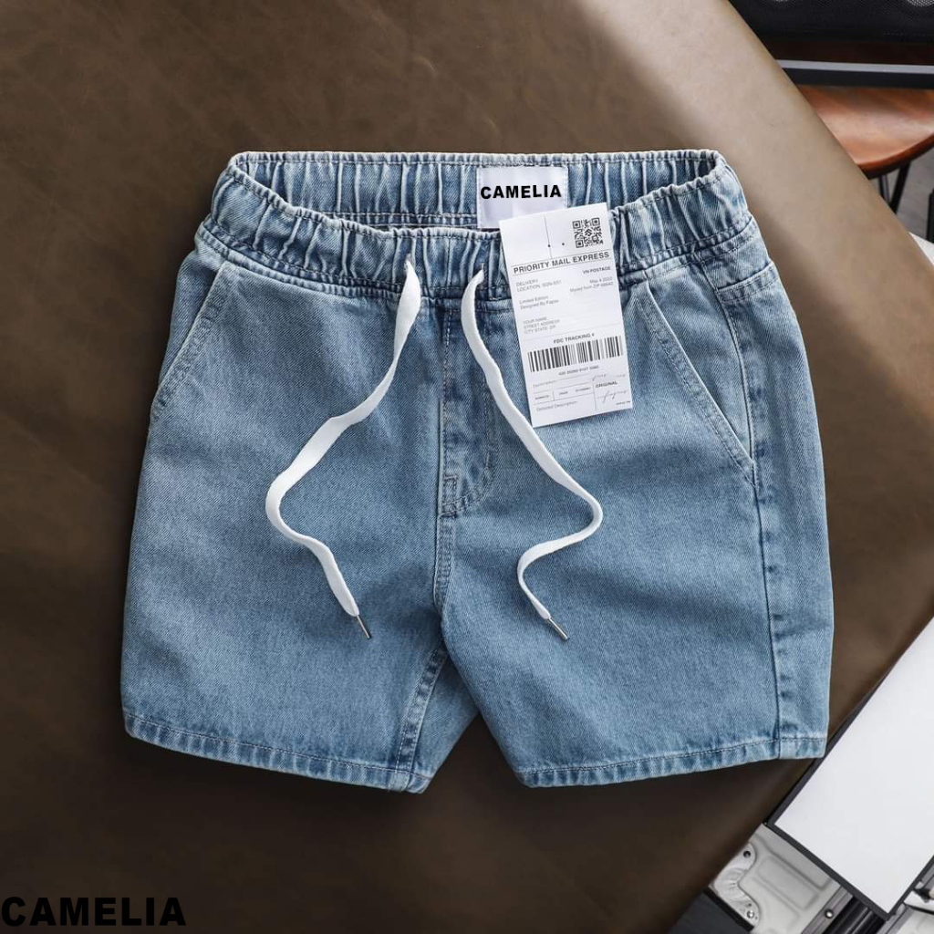 Quần Short Jean  Nam Cao Cấp Màu Trắng , form Slimfit trên gối, co giãn