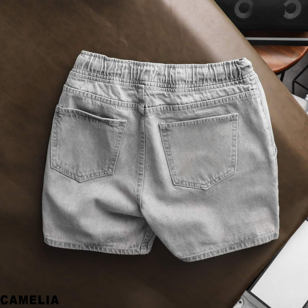 Quần Short Jean  Nam Cao Cấp Màu Trắng , form Slimfit trên gối, co giãn