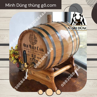 Thùng r.ư.ợ.u gỗ sồi 50L ⚡ GỖ CAO CẤP ⚡ Thùng ngâm ủ r.ư.ợ.u kèm vòi crom cao cấp - Thùng r.ư.ợ.u trang trí phòng khách