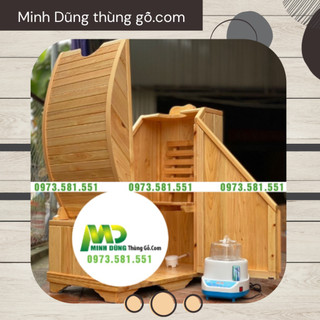 Thùng xông hơi gỗ pơmu ⚡ hàng cao cấp ⚡ thùng gỗ xông hơi thư giãn - chất liệu gỗ cao cấp bền đẹp