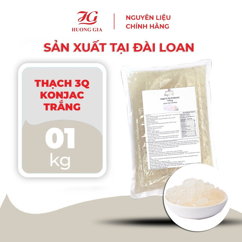 Thạch Konjac 3Q- Trắng Vị Ngọt, Thơm Ngon Không Chất Bảo Quản