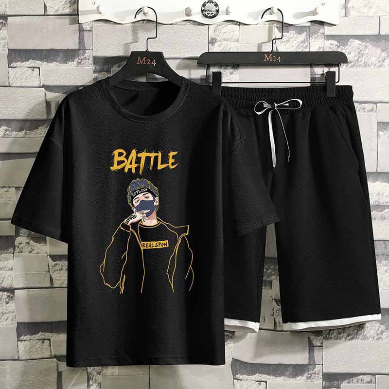 đồ bộ BATTLE mặc nhà vải thun lưới mè siêu mát, chất co dãn thấm hút mồ hôi phong cách thể thao trẻ trung